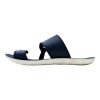 navy blue cushioned slides with ergonomic arch support and thick sole