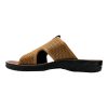 mustard brown cushioned mesh slippers with thick sole and arch support