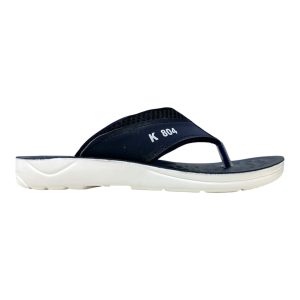 Men's soft summer slippers black sporty comfort daily wear chappal Nova black thong strap waterproof slipper with white lightweight sole K 804.