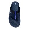 navy blue slides with textured massage footbed and blue mesh strap