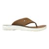 Men's stylish summer slides mustard brown modern comfort daily wear slide Nova brown premium wide strap waterproof slide with sleek white sole.