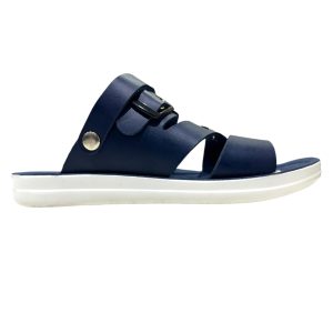 Men's lightweight summer slippers navy blue trendy breathable daily wear chappal Nova studded dual strap adjustable waterproof slipper with massage sole.