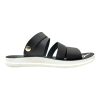 Kids' Black Triple Strap Sandals - Nova Black kids triple strap sandals with back strap and thick white sole Nova breathable lightweight chappal for boys daily summer wear with silver stud.
