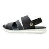 Durable black kids casual slides with adjustable dual straps and lightweight white soles by Nova. Durable black kids casual slides with adjustable dual straps and lightweight white soles by Nova.