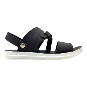 Men's comfortable summer sandals black breathable daily wear chappal Nova back strap adjustable buckle waterproof lightweight sandal with massage sole.