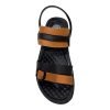 Nova Tan & Black Sandals - Menโs Stylish Dual Strap Footwear Nova stylish tan and black sandals for men with dual strap design