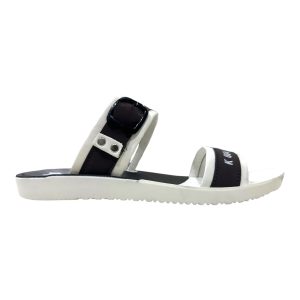 comfortable slippers for men with black and white thick sole and arch support Nova men's cushioned summer chappal slides