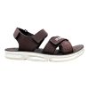 Men's Durable Walking Sandals - Brown Nova Soft Men's durable walking sandals brown sporty chappal Nova Soft triple adjustable velcro straps sport logo sandals with thick white cushioned sole.
