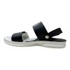 black and white cushioned sandals with thick sole and ergonomic arch support