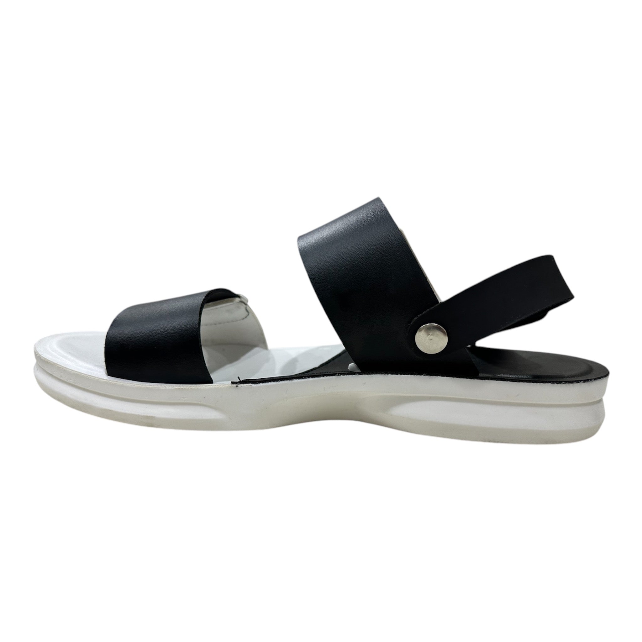 Men Casual Sandal - G5 2 black and white cushioned sandals with thick sole and ergonomic arch support