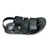 Comfortable black sandals for men with stylish leather straps and textured footbed by Nova Footwear. Comfortable black sandals for men with stylish leather straps and textured footbed by Nova Footwear.