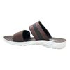 Best durable brown slides for kids with adjustable dual straps and cushioned white soles by Nova.