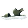 Best men's olive green sports sandals with comfortable adjustable straps and white soles for walking.