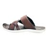 Nova brown slippers with a wide cross-strap design, textured comfort footbed, and a durable white sole for casual wear.