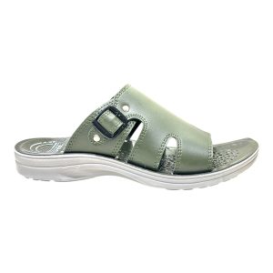 Men's soft summer slippers with buckle comfortable daily wear slippers for men Nova Soft Olive Green waterproof chappal with massage footbed
