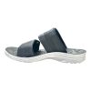 Black slippers Nova featuring sleek dual-strap design, a textured black footbed, and a flexible white outsole.