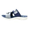 Navy blue slippers Nova for men with adjustable grey straps, black buckles, and a textured comfort footbed.