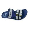 Blue men's sports sandals with adjustable straps and a textured massage footbed for all-day comfort.