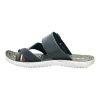 Olive green slippers Nova with dark cross-straps, sporty red stripe accents, and a textured olive footbed.