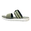 Men's Forest Green Slides - Ergonomic Walking Comfort Side view of forest green athletic slides featuring a wide comfort strap and a shock-absorbing ergonomic sole.