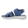 Sporty dark blue mens sandals with adjustable nylon straps and a rugged grey textured sole for outdoor wear. Sporty dark blue mens sandals with adjustable nylon straps and a rugged grey textured sole for outdoor wear.