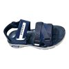 Men's Comfortable Summer Sandals - Navy Trendy Footwear 2 Stylish dark blue mens sandals with a sleek minimalist two-strap design and contrast white ergonomic sole by Nova.