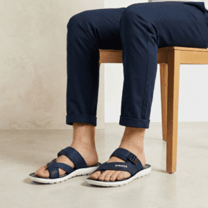 Mens summer blue slide and cloud cushioned casual beach chappal by Nova