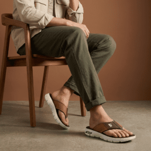 Men lightweight slippers with mustard beige upper and trendy summer slides by Nova