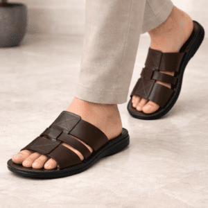 Anti slip medicated men's slippers with 1.44mm resin sole and soft lining Nova handmade footwear