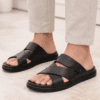 Medicated PU Rexine men's slipper showing internal 1.44mm resin sole structure for foot health Nova Footwear