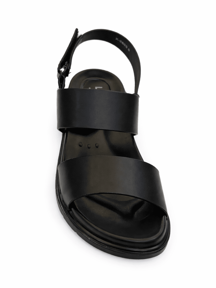 Handmade men's sandal side profile showing 1.44mm sole and 2.5mm resin upper Nova