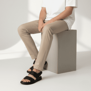 Handmade men’s medicated sandals in a 2-in-1 lightweight slipper design for orthopedic support.
