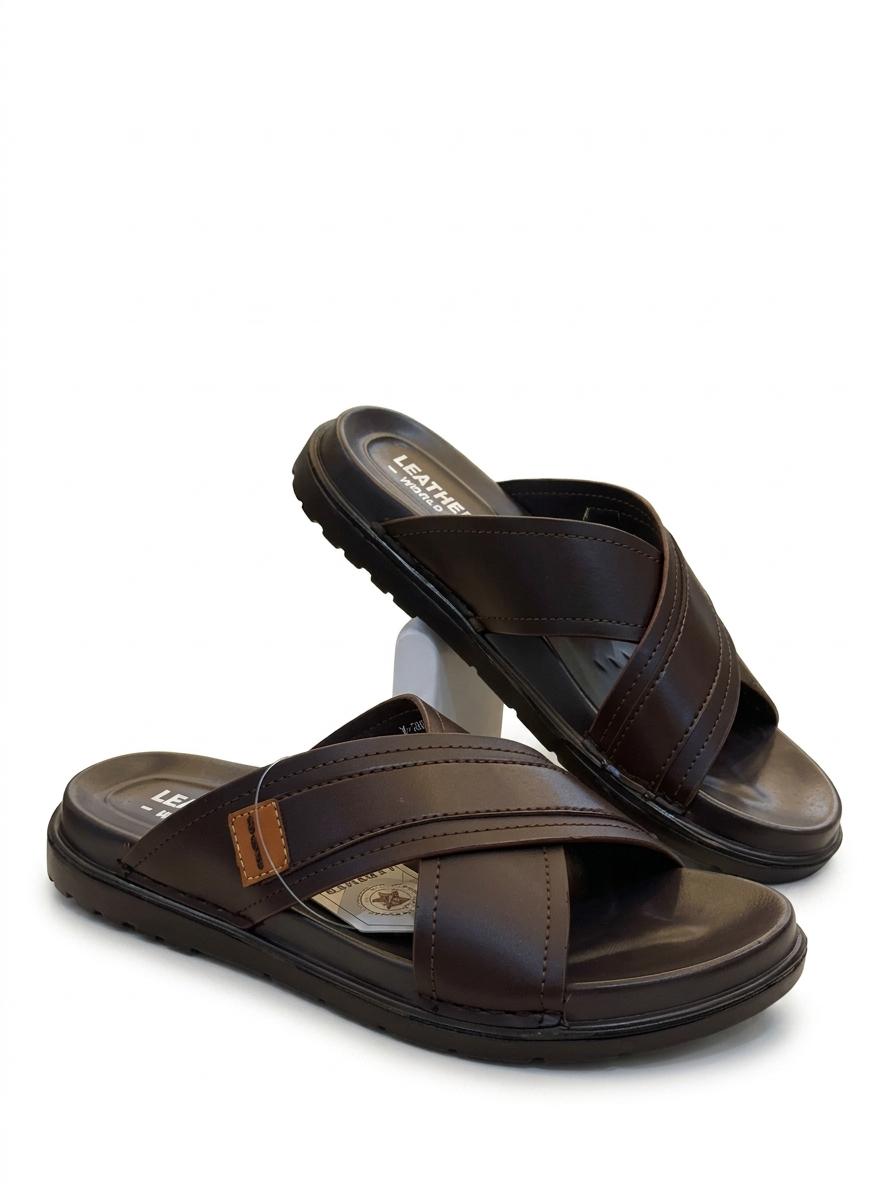 Handmade PU Rexine slippers with customized logo and name Nova Footwear